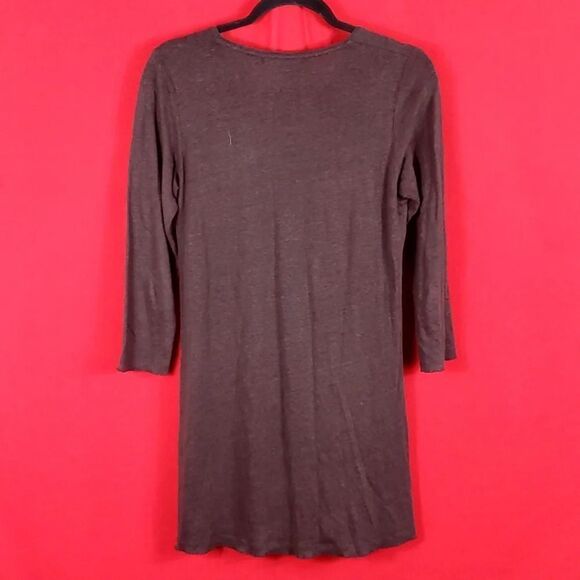 GUDRUN SJODEN TUNIC in LINEN Brown Womens Size Small Lagenlook Minimalist - Picture 5 of 7